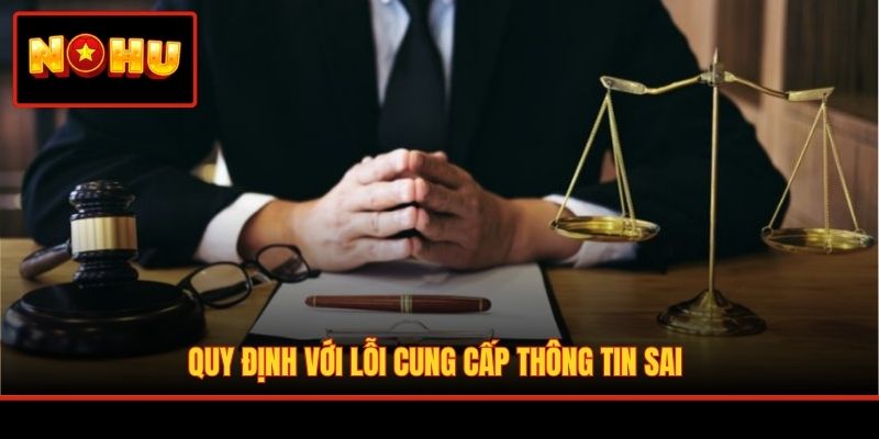 Quy định với lỗi cung cấp thông tin sai